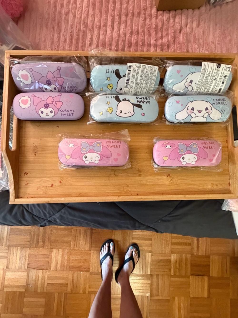 Sanrio Eyeglass Case Set - Pink & Light Blue